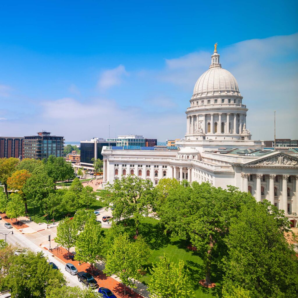 Wisconsin State Capitol Building on a sunny day